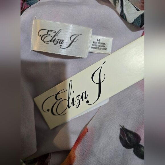 Eliza J Floral-Print Halter-Neck Maxi Dress NWT Size 14 - Picture 4 of 4